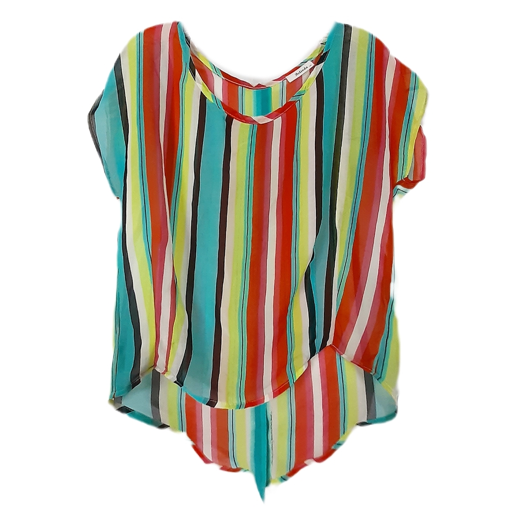 Candy Stripe Sheer Top by Belinda